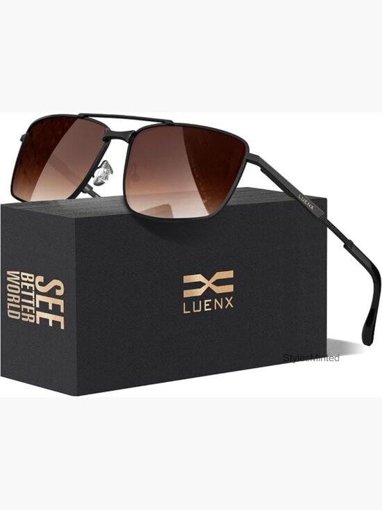 Rectangular Aviator Sunglasses Polarized Square UV400 Driving Shades